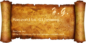 Haszonits Gilgames névjegykártya